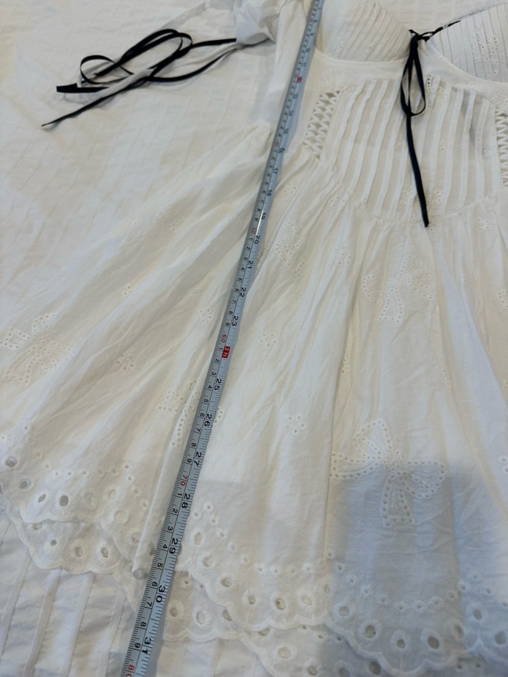 White Ribbon Mini Dress - Picture 8 of 9